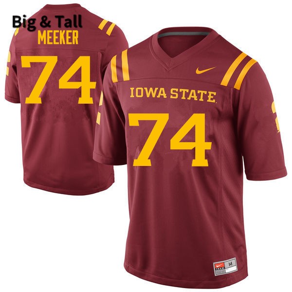 Iowa State Cyclones Men's #74 Bryce Meeker Nike NCAA Authentic Cardinal Big & Tall College Stitched Football Jersey OT42C37BY